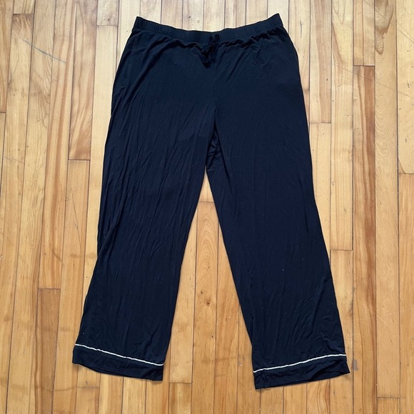 Victoria's Secret Other - Victoria's Secret Black Pajama Lounge Pants Size XL White Trim Drawstring Modal